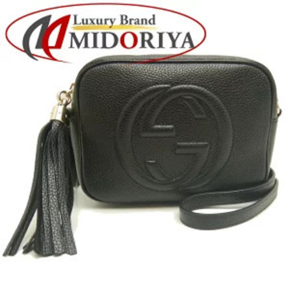 GUCCI Soho Disco Shoulder Bag Leather Black